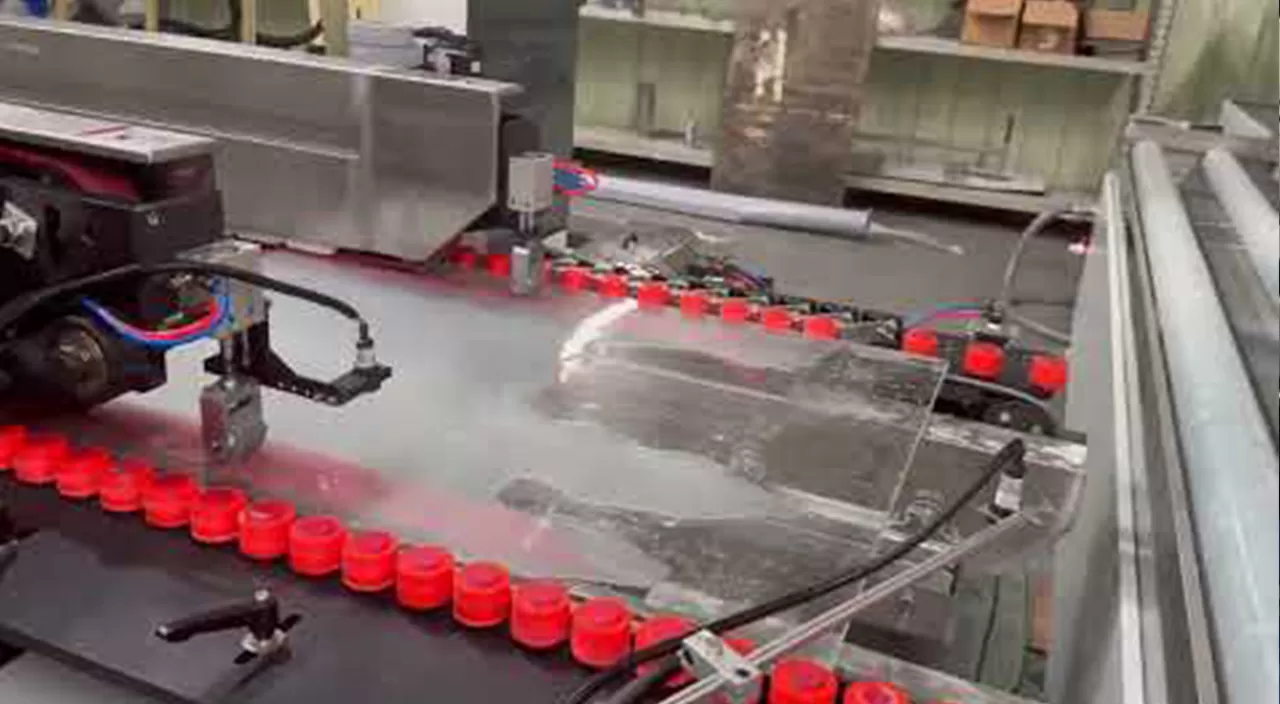 HISENG Jumbo Стекло Двусторонняя линия Edger HSDT Видео